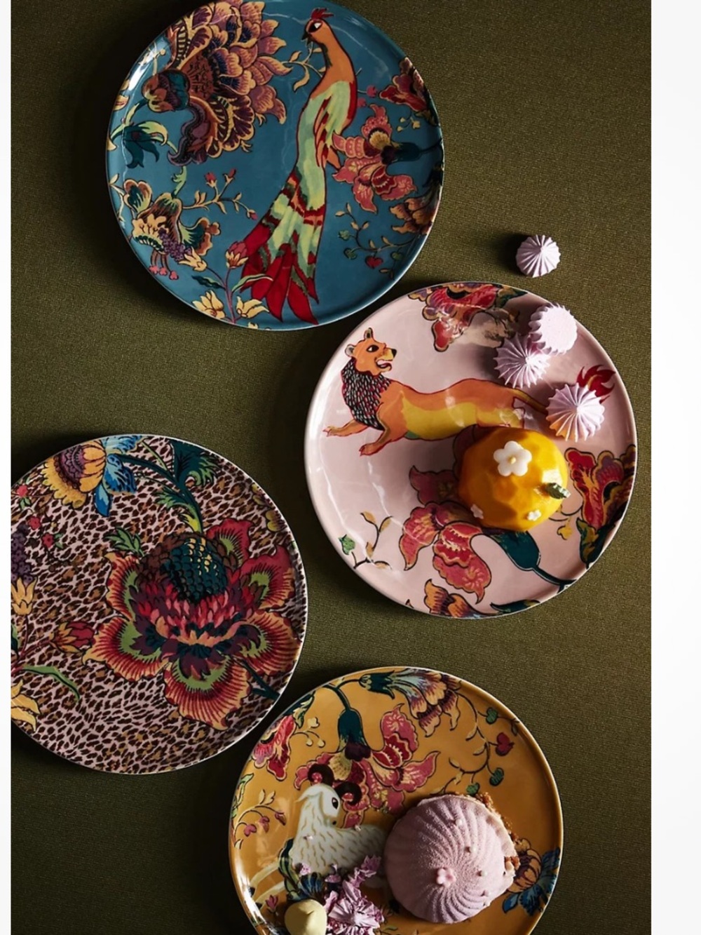 Anthropologie House of Hackney Mustard Gold Floral Lamb Plate